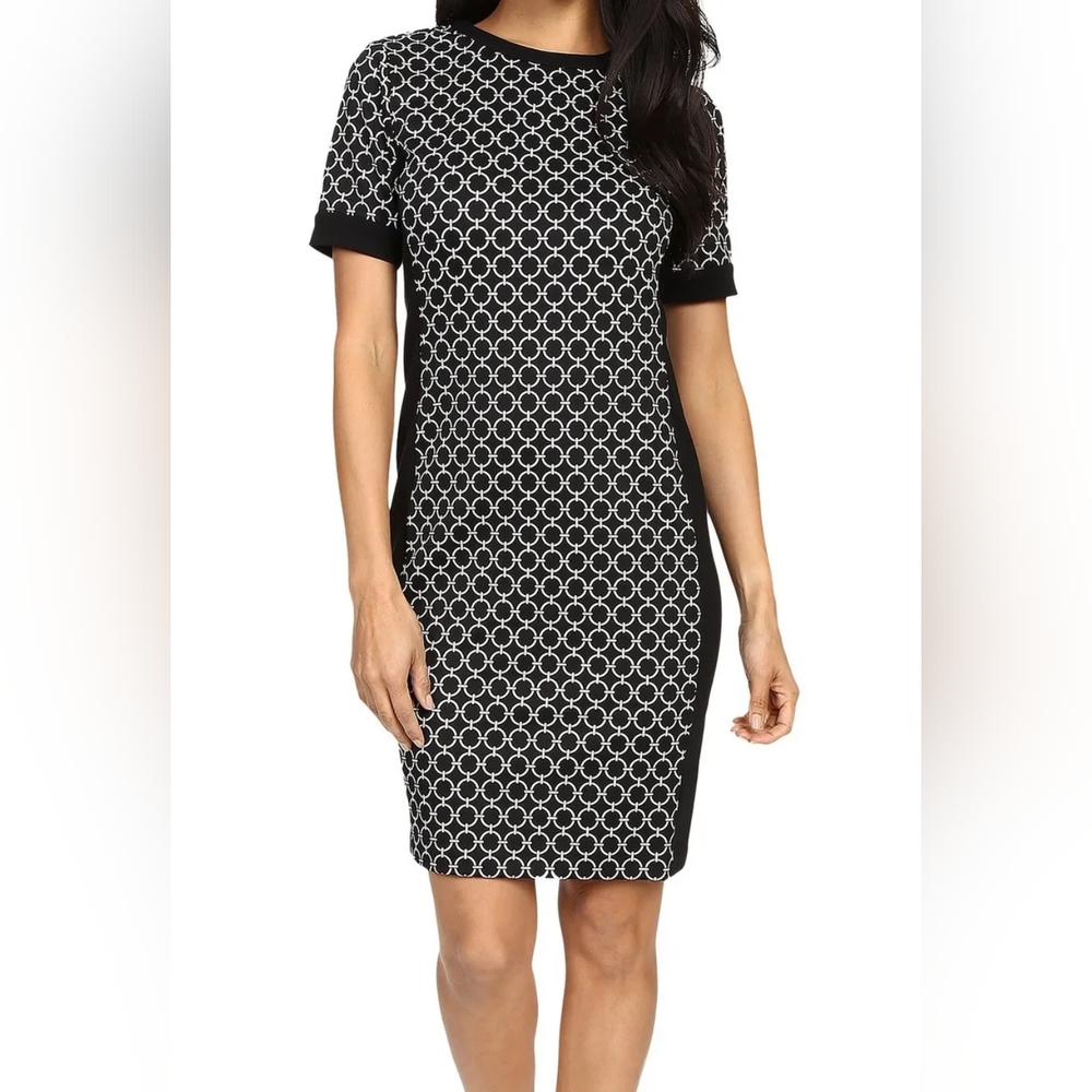 Michael Kors Geometric Print Sheath Dress – Size L - Picture 3 of 8